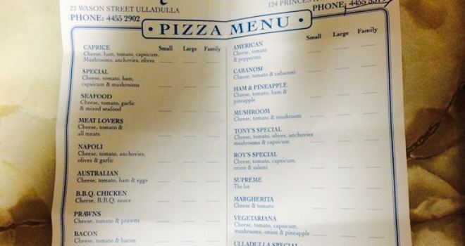 Tony's Pizza Ulladulla