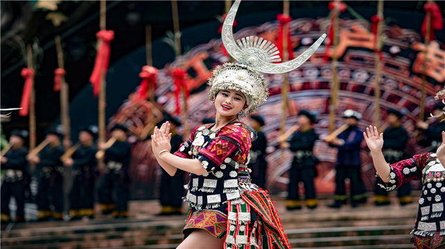 Wonderful West River Large Song And Dance Show | Xijiang Qianhu Miao Village