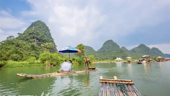 【7人團丨私人導覽】陽朔遇龍河竹筏漂流+漓江楊堤竹筏+古鎮畫廊
