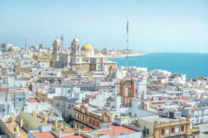 Premium Photo  Aerial view of the town of conil de la frontera from the  torre de guzman cadiz andalusia