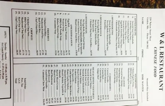 W & L Chinese Restaurant