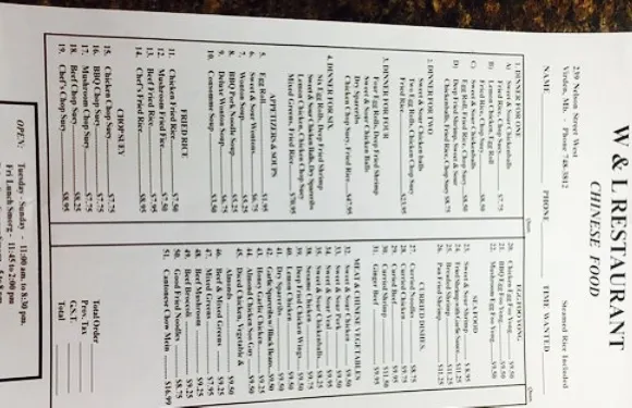 W & L Chinese Restaurant