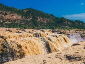 Hukou Waterfall tourist area of the Yellow River