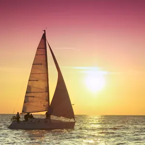 浮羅交怡夕陽帆船落日巡航
