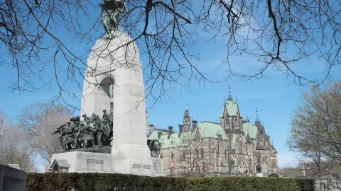 The National War Memorial attraction in Ottawa