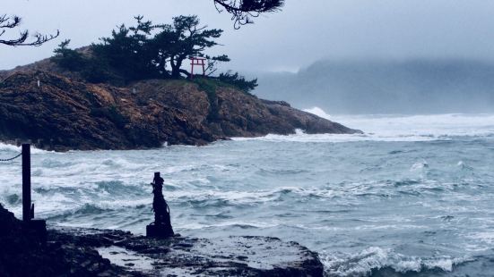 浦富海岸。在低的地方看一下，再去高處看一下。結果為了追求離神