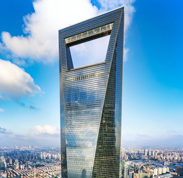 hauteur de la tour shanghai world financial halles