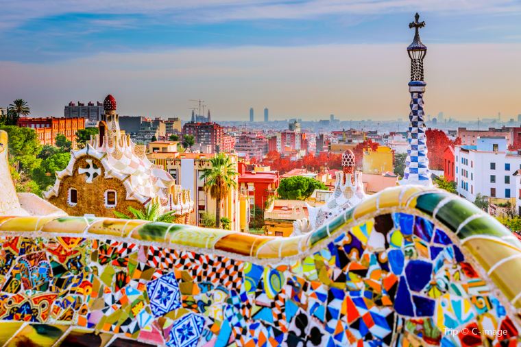 The colorful Park Güell in Barcelona