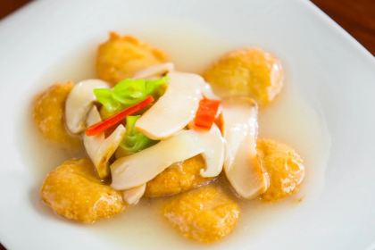 Snow mountain clouds wild mushrooms