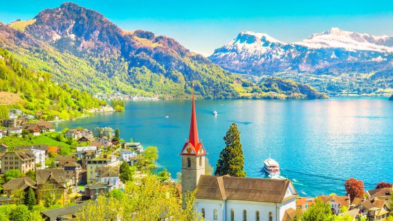 Billet de train aller Aller-retour de Zurich à Lucerne, Suisse|Aller-retour depuis Lucerne|Téléphérique inclus|Excursion en Croisière Aller-retour facultative|Sièges de première ou de deuxième classe disponibles sur le Croisière