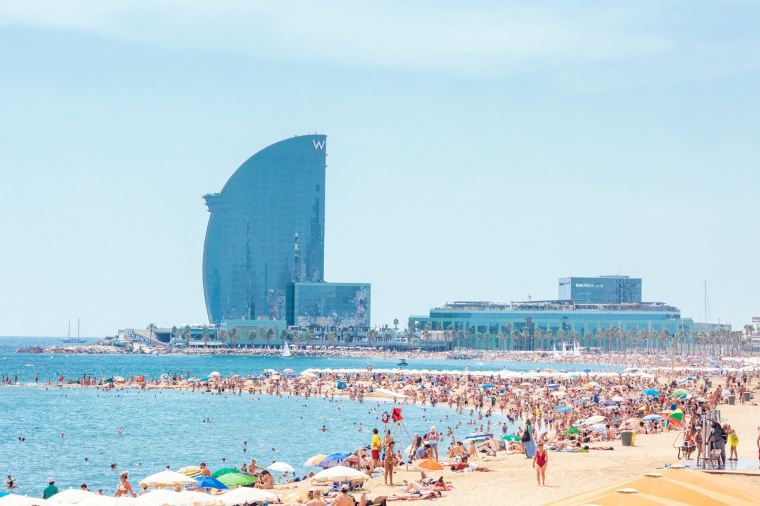 Sunny day at Port Olimpic in Barcelona