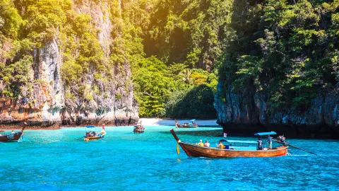 Maya Bay attraction in Phi Phi Islands