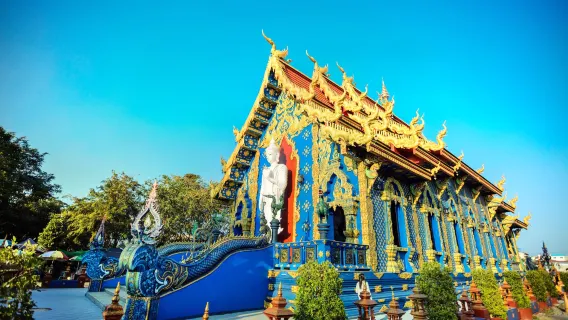 Wat Rong Khun - White Temple + Baan Dam Museum + Blue Temple 1-day tour [Hotel transfer + meals + fruits included]