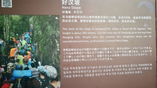 好漢坡是武功山步行上上道的一處台階，長300米，坡度50度，