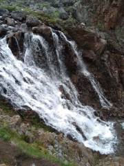 Waterfall of Maloye Batareyskoye Lake