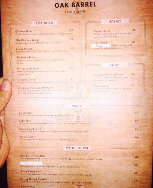 Oak Barrel Cafe & Resto Petunjuk