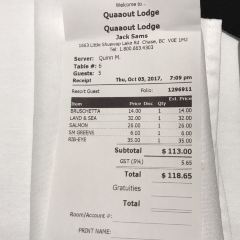 Jack Sam's Restaurant at Quaaout Lodge User Photo