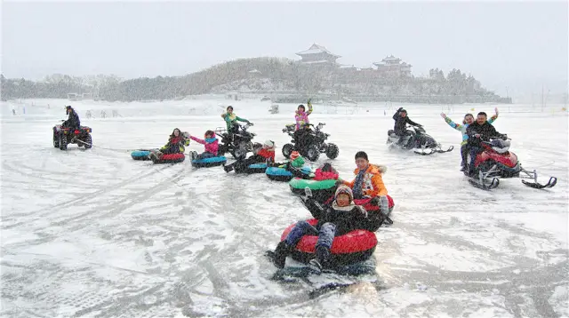 Snow Sledding in Mudanjiang