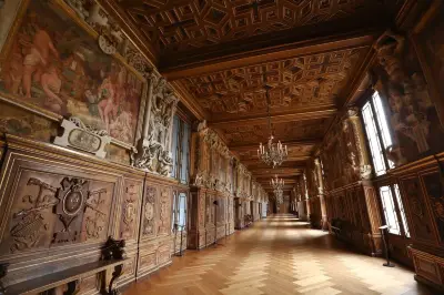 Fontainebleau, France, March 30, 2017: Room interior in palace