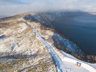There is such a legend in Lake Mashū. If a couple sees theLake Mashū under the clear sky, then the wedding period will be postponed. If you can't see the lake, then love will last for a long time. It was not too foggy when we visited at this viewpoint, good sign!