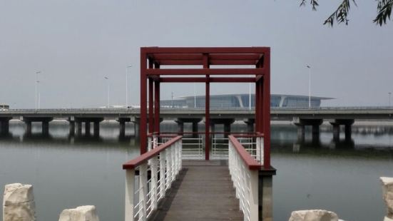 这里是滨海新区塘沽新建不久的又一座城市湖景公园，距离天津滨海