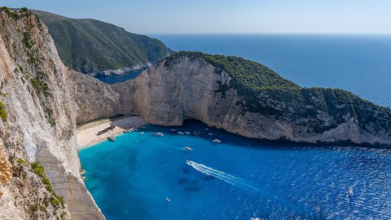 Tagesausflug zum Schiffswrack-Beach ab Zakynthos, Griechenland (Hoteltransfer + Standardgruppe/Kleingruppe/Privatgruppe)