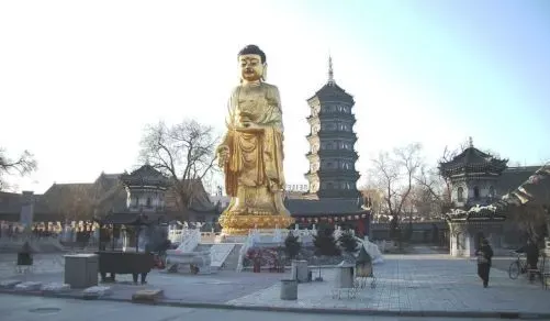 七级浮屠塔位于哈尔滨市著名的佛教寺院内，极乐寺院是东北著名的