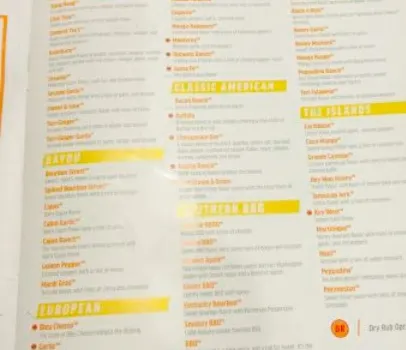 East coast wings menu deals