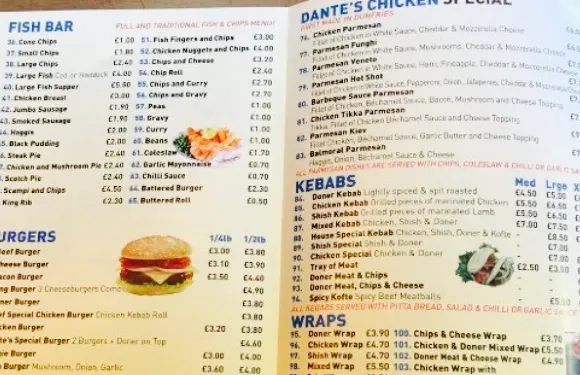 Dante's Fish Chips And Kebab