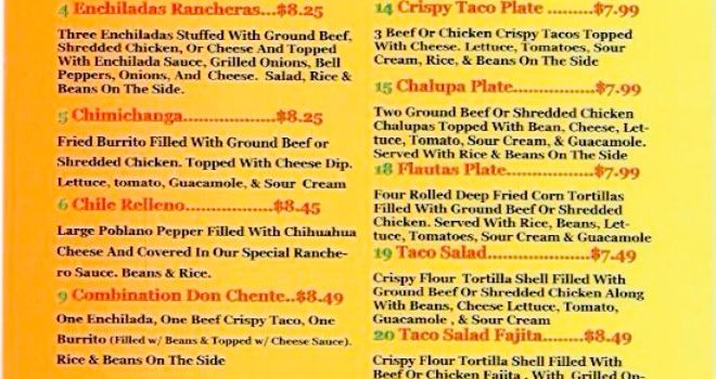 Don Chente's Taquieria Mexicdan Cuisine