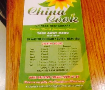 China cook menu deals