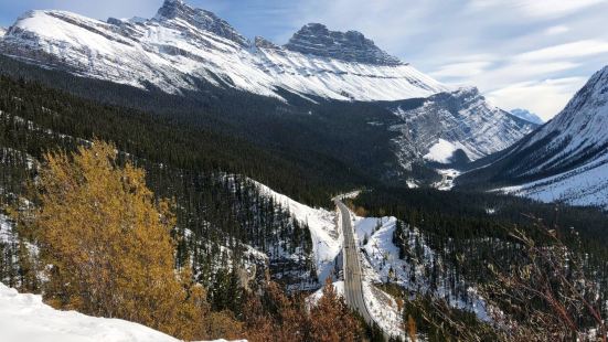 前面下雪關閉四天的Columbia icefield今里，在