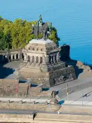 Koblenz, Germany. 30th Apr, 2020. Ehrenbreitstein Fortress, the largest  part of the major Koblenz fortress, is situated high above the Rhine with a  view of the city and the Deutsches Eck at