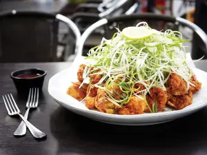 King Cheon Fried Chicken With Spring Onions