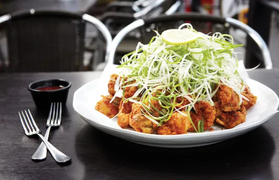 King Cheon Fried Chicken With Spring Onions