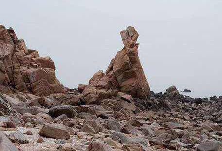 仙女岩海岸是因为那块石头的形状而得名的，游客很多，大多都是想