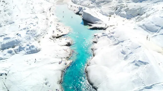 Sarakiniko Beach — the lunar volcanic landscape of Milos