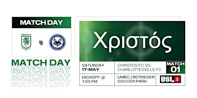 Christos FC vs. Charlottesville FC | Home Match 01 | Home Opener | UMBC Soccer Stadium