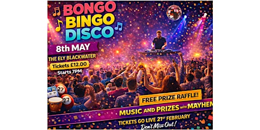Bongo Bingo Disco – Party Night at The Ely Blackwater | 8 May 2026 | The Ely