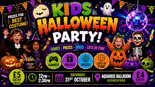 Kids Halloween day party at the Aquarius | The Aquarius Hednesford