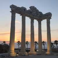 Roman ruins in a beautiful coast town 