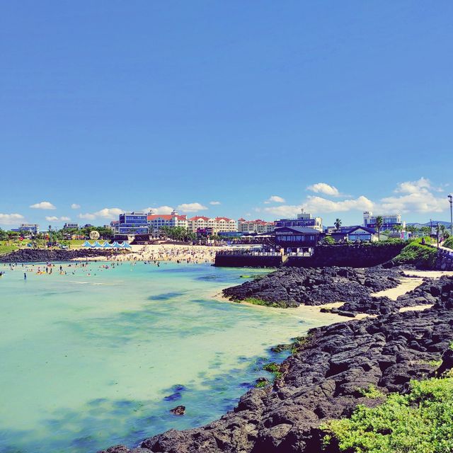 🏝 오름을 바라보며 해수욕을 즐기는, 함덕해수욕장