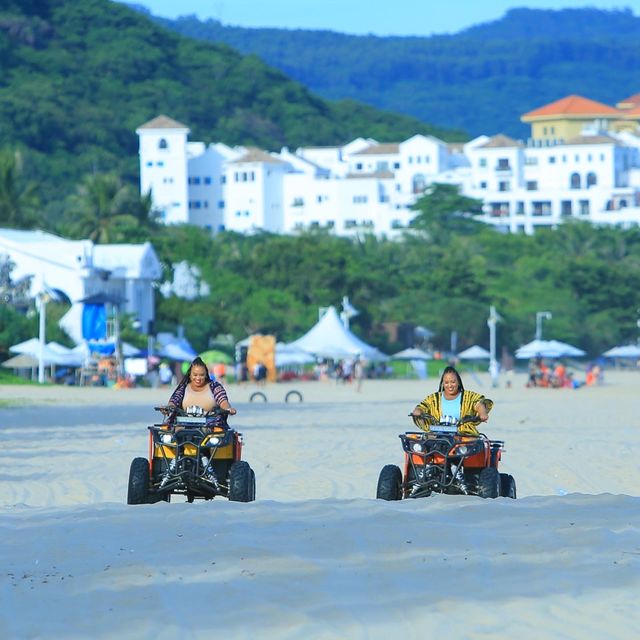 Quad biking in Yalong bay beach, Sanya. 