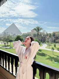 Have breakfast under the pyramid.