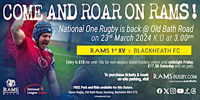 Rams RFC 1st XV vs Blackheath FC | Rams RFC Ltd