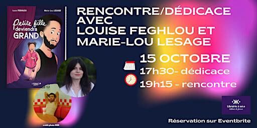 Rencontre Dédicace avec Louis Feghlou et Marie-Lou Lesage | Librairie à soi.e