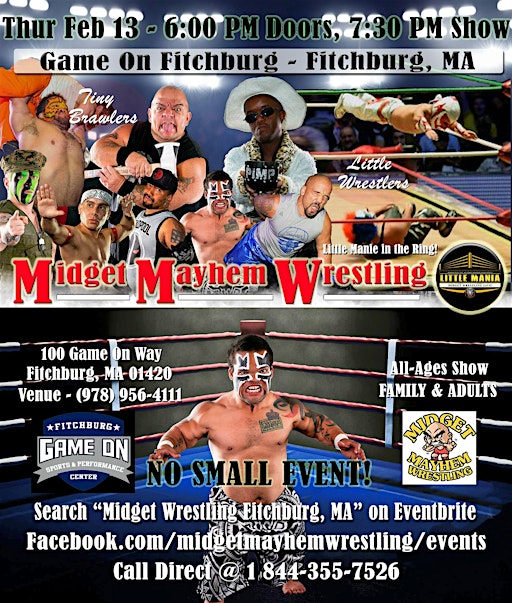 Midget Mayhem Wrestling Rips Through the Ring! Fitchburg MA (All-Ages) | Game On Fitchburg