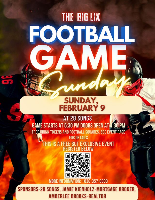 LIX Football Sunday! | 28 Songs Brewhouse + Kitchen, Market Avenue, Boerne, TX, USA