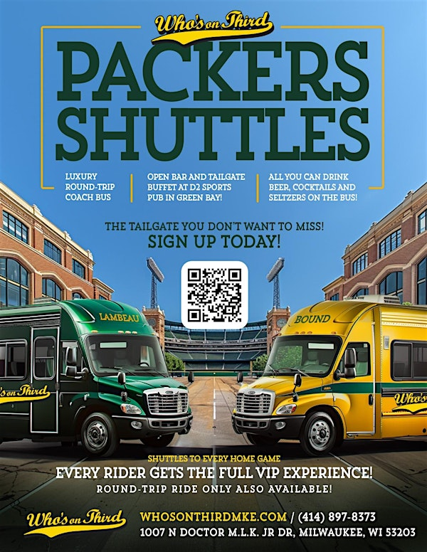 Packers Vs Eagles VIP Tailgate Bus Who's on Third | Who's on Third | A Cream City Concepts Destination