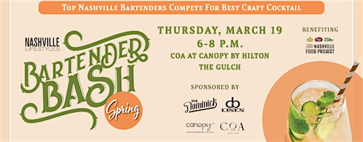 Bartender Bash, Spring 2026 | Canopy by Hilton Nashville Downtown The Gulch